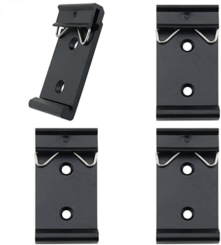 ITROLLE 4 clip universali per montaggio su guida DIN da 35 mm, morsetto fisso su guida DIN, clip di montaggio su guida DIN universale a scatto su guida DIN, morsetto fisso per guida DIN da 35 mm, nero