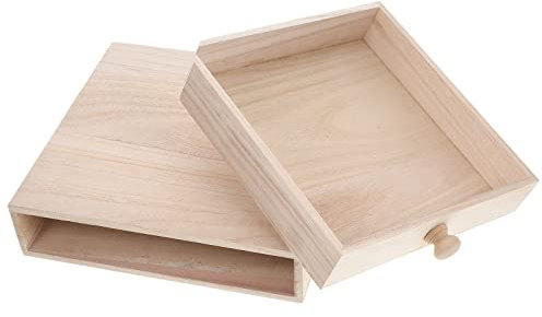 Toddmomy 1 boîte à tiroirs en bois empilable tiroir de rangement pour sachets de thé boîte à bijoux non finie organisateur de bijoux support pour ranger les accessoires pour la cuisine