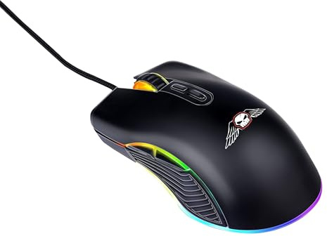 No Fear Ratón para Juegos - 7200 dpi - Ratón Láser RGB con iluminación LED - Cable de 1,5 m - Conector USB 2.0 - Negro