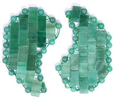 Mini-Rosenquarz-Augenmaske, Natürliche Jade, Kühle Augenmaske Für Gesichtsbehandlungen, Geschwollene Augen, Trockene Augen,Mondgrün 2St