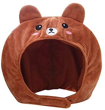 ABOOFAN Kinderhüte Flauschige Tierkopfbedeckung Wintermütze Aus Kunstpelz Kopfbedeckung Tragen Hauben Für Kinder Frosch Kostüm Plüschmütze Flauschige Tiermütze Frosch Hut Fell Kurz