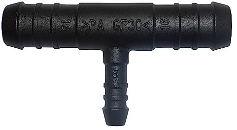 1, 2, 3, 5 oder 10 Stück T-Schlauchverbinder reduziert 16 mm 8 mm 16 mm PA GF30 T Stück schwarz (1)