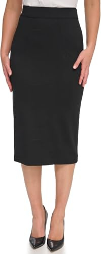 Tommy Hilfiger Women's Suits Midi Ponte Skirt, Black, 10