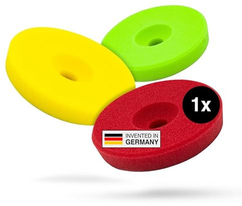Liquid Elements – Centriforce V2 Polierpads 75mm Set – Polierschwämme mit speziell entwickelter Fräsung für optimierte Ergebnisse – für Heavy Cut, Medium Cut & Finish Polituren (3 Stärken á 1 Stück)