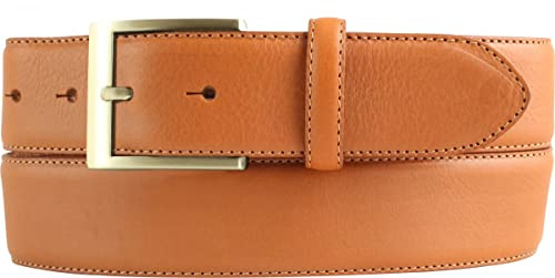 BELTINGER Hochwertiger Jeansgürtel aus Vollrindleder mit goldener Gürtelschließe 4,0 cm | Bombierter Ledergürtel Herren 40mm | Jeans-Gürtel made in Italy