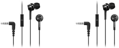 Panasonic RP-TCM115E-K In-Ear Kopfhörer - Headset, Mobiletelefonie, wechselbare Pass-Stücke (S/M/L), Schwarz (Packung mit 2)