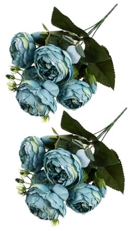 Cabilock 2st Hochzeit Nachahmung Pfingstrose Künstliche Rosenblüte Pfingstrosenblütenstiele Brautdekorationen Winterliche Hochzeitsdekoration Winterkamin Haushalt Hochzeitsblumen Plastik