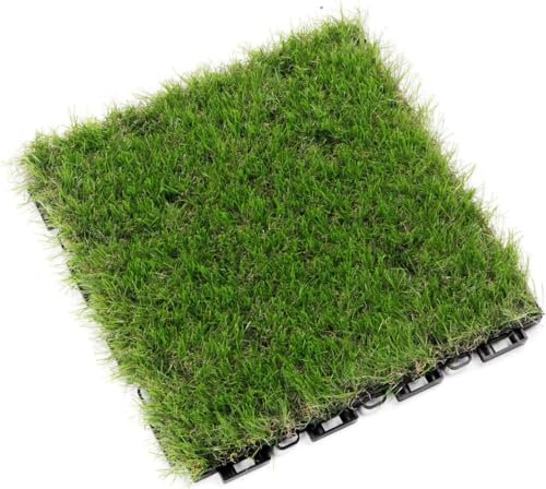 Erba sintetica - Piastrelle Erba Artificiale 30x30 cm 9 pezzi - Prato Sintetico - Decorazioni Giardino e Interni - Erba artificiale - Quadretti Erba da giardino