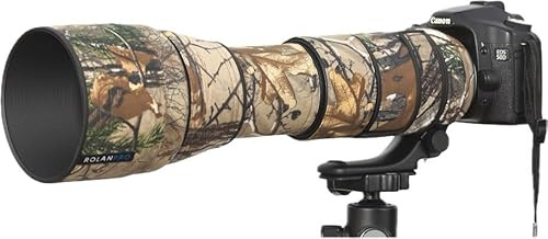 Rolanpro Copriobiettivo mimetico per Tamron SP 150-600 mm F/5-6.3 Di VC USD G2 (A022), copertura antipioggia, resistente e versatile, custodia protettiva per obiettivo #3 mimetica (non impermeabile)