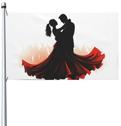 Drapeau extérieur double face de 91 x 152 cm pour jardin, salle de bal, danse, bienvenue, bannière de vacances avec œillets en laiton, drapeaux verticaux de maison, grand drapeau en toile de jute pour