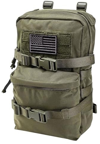 Taktischer Mini-Molle-Trinkrucksack, Molle-Trinkträger mit US-Flagge, wasserabweisend, Hydropack für taktische Weste, Rucksack, Ranger Green, Ranger Green
