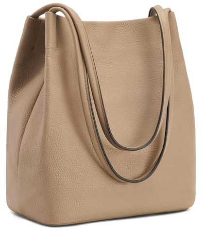 Kattee Damen Handtaschen und Tragetaschen aus weichem Echtleder Schultertasche mit magnetischem Druckknopfverschluss oben