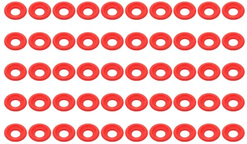 sourcing map Lot de 50 joints d'étanchéité en caoutchouc de silicone, haute pression, anti-fuite, joints supérieurs pour brassage maison, bouteille de soda, rouge