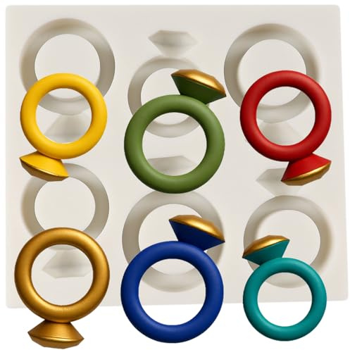 MINFEIDMS Diamond Ring Silicone Fondant Moulds Wedding Engagement Ring