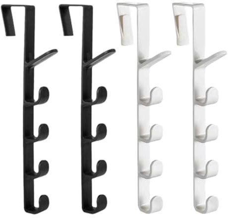IKOPFLN 4 Pezzi Appendiabiti da Porta Verticale Attaccapanni da Porta Robusto Appendino da Porta Pratico Gancio Porta Appendi Bbiti per Porte Senza Forare Ganci Porta per Camere da Letto Bagno