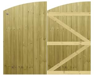 Premier Garden Supplies Made to Measure Tongue & Groove Semi-Braced Arch Top Driveway Gates for Measurements Height 4ft - 5ft (120-150cm) x Width: <6ft (183cm)