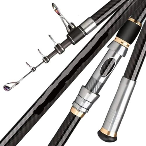 EKalgretrA Stipprute Teleskop-Angelrute, 3,9 m, 4,2 m, 5,0 m, Reise-Brandungsrute, Spinnkraft 20–250 g, Werfen, Surfcasting, Carbon-Baitcasting-Rute Teleskopangel(5.0m)