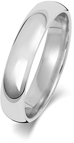 EDS Jewels Schwerer Platin 950 4mm Court Form Herren/Damen - Trauring/Ehering/Hochzeitsring TRS18890PT950RSV
