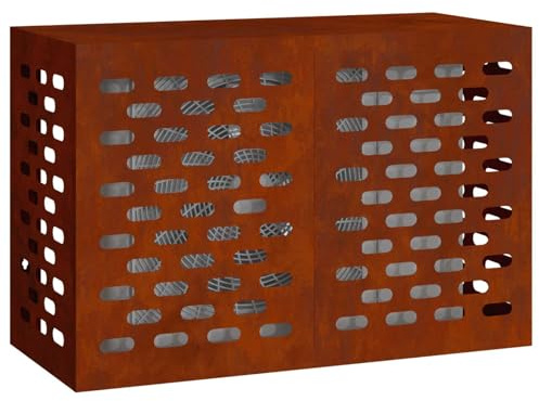 vidaXL Air Conditioner Cover Rusty 90 x 40 x 60 cm Weathering steel, Air Conditioner Cover, Rectangular, Modern Design, Durable Shield for Outdoor Equipment, Seasonal Protection, Home Accessories