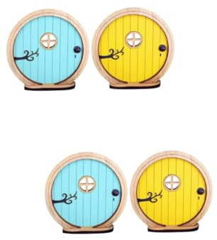 TOYANDONA 2 Series Puerta Madera para Jardín De Adornos Miniatura para Decoración Accesorios De Jardín DIY Colores 2 Piezas*2