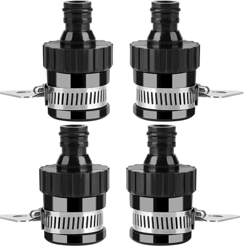 GQunit 4 pcs 16 mm Universal Tap Connector, Adapter Mixer Kitchen Garden Hose Fitting Clamp for Gardening and Watering Plants