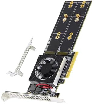 Carte d'extension PCIe3.0 NVMe pour quatre disques durs configurations non BIOS Configuration requise Ventilateur actif Refroidissement universel Serveurs de montage Carte d'extension NVME de qualité