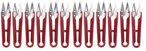 12 tijeras profesionales de acero inoxidable en forma de U para enhebrar, para costura, manualidades, trabajos manuales, herramientas de bricolaje, suministros para el hogar. (L 1551)