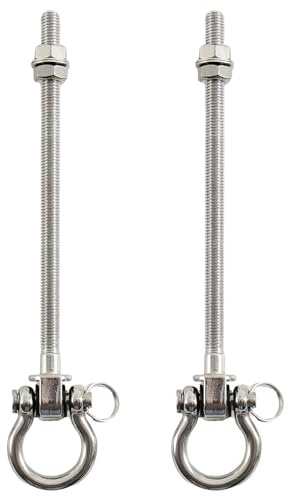 Hanured 2er Schaukel Befestigung Balken mit Lagern, 180mm Schaukelhaken Holzbalken Lager, M10 Edelstahl-Schaukelhaken, für Spielplatz-Yoga-Hängemattenbefestigung
