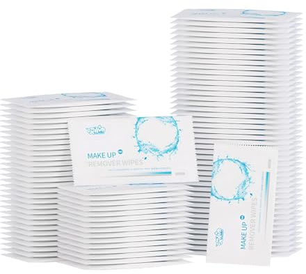 20 Stück Gesichtsreinigungstücher, einzeln verpackt,weiche Baumwoll- Reinigungstücher,Einweg Hautpflegetücher zur Entfernung von wasserfestem Make-up, ideal für trockene & empfindliche Haut