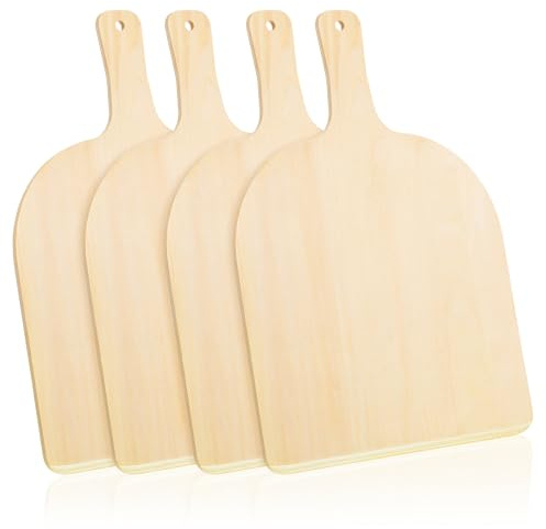 4 Pcs Wood Pizza Peel 12 Inch Pizza Paddle Spatula with Wood Handle for Oven, Stone, Pan or Grill, Large Pizzas Paddle Set for Transferring Pizzas