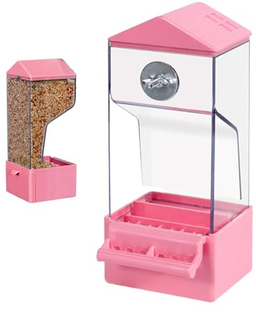 weiting Mangeoire Oiseaux,Mangeoire Automatique pour Perroquets de Cage Extérieure | Réservoir Nourriture Transparent pour Canaris Cacatoïs Merles | Moineaux