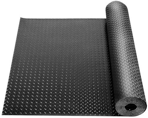 Garagenbodenmatte, 2,5 mm dick PVC-Bodenbelag in Rollenform Diamantplatte Wasserabweisender Bodenläufer für Garage, Lager, Keller, Fabrik, Anhänger, 1,2 x 6 m