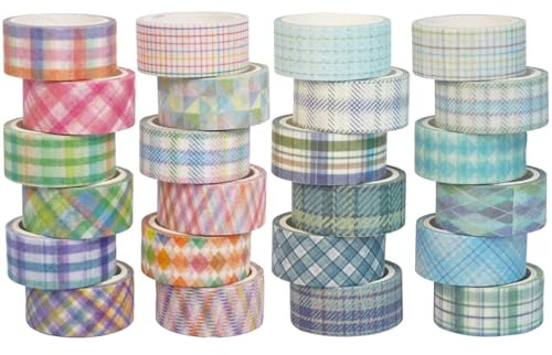 BetterJonny 24 Rollen Washi Tape, Dekoratives Klebeband Niedliche Dekorative Masking Tape 15 MM Breite DIY Klebeband für Scrapbooking, DIY Handwerk und Bullet Journals (15mm x 3m)