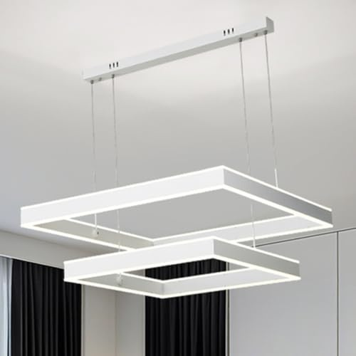 MTNROO Lámparas Colgantes Cuadradas Contemporáneas Para Isla De Cocina Lámpara Colgante Lujo No Regulable De 6000 K Lámpara Araña LED Moderna Luz Blanca Fría Luminaria Suspendida Estilo Industrial