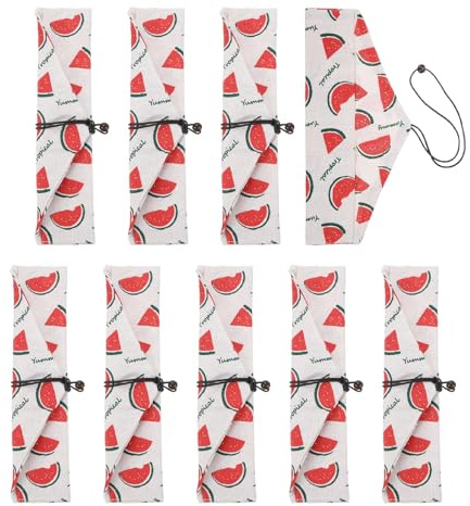 QUARKZMAN Portacannucce, 9 Pezzi Custodia Per Bacchette Stile Giapponese Tasca Per Posate Portatile Custodia Utensili Da Viaggio Custodia Per Posate Cucchiai Forchette