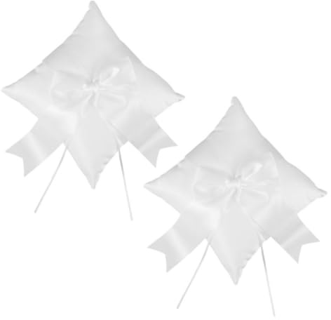 LALAFINA 2 Coussins pour Alliances en Tissu Sécurisé avec Nœud, Idéal pour Demoiselles d'honneur et Cérémonies de Mariage