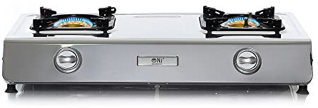 NJ NGB-200 Fornello a Gas Portatile 2 Fuochi Inox per Campeggio