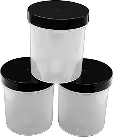 SHC Web 250ml Empty Glug Pots x 6 - Plastic Jars - Screw Lid Storage Containers/Tubs for Bait/Boilie Fishing