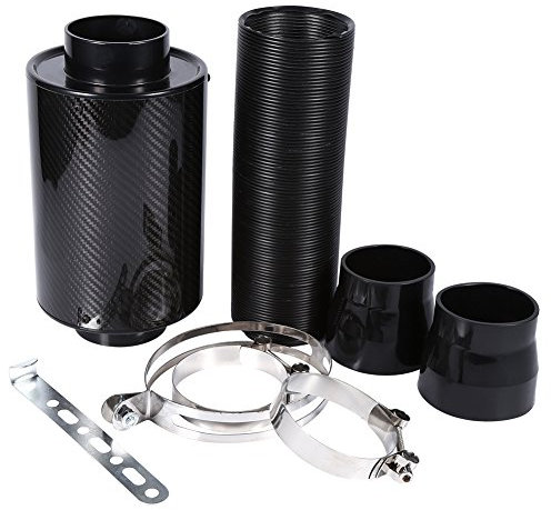 Filtre à Air Sport Auto Yosoo, Aspiration Air Froid en Fibre de Carbone 3 Universel pour Voiture, noir