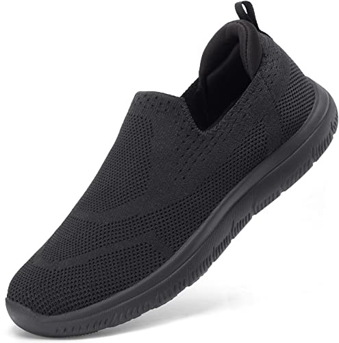 HKR Zapatillas Deportivas Mujer Sin Cordones Zapatos Ofertas Arch Support Comodos y Antideslizante para Caminar Todo Negras 38 EU