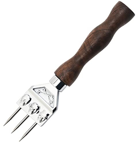 Eispickel 17,8 cm, Muster-Eispickel, robust, tragbar, Edelstahl, Icepick, mit 3 Zinken und Holz-Komfortgriff für zerkleinerte Eiswürfel, 2 Farben