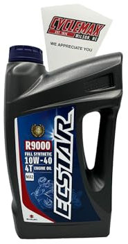 Cyclemax Un paquet d'huile moteur synthétique pour Suzuki Ecstar R9000 10w40 990A0-01E40-01G contient un gallon et un entonnoir