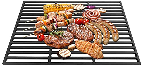 FIVMEN Grillrost Gusseisen 60x40cm Grillgitter Emailliert Grill Zubehör für BBQ Holzkohlegrill Gasgrill Grillen