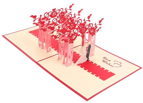 STOBOK 1stück Papierkunst Hochzeitskarte Kreative Einladungskarte Für Hochzeiten Handgefertigte Glückwunschkarte Mit -up-effekt Für Heiratsanträge Und Besondere Anlässe