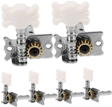ibasenice Akustische Gitarren Stimmwirbel aus Metall in Silber mit Blumenkopf Präzise Stimmung und Einfache Bedienung Geeignet für Ukulele und Folk Gitarre