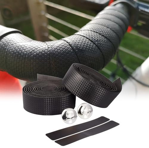 Cutiolly Cycling Fahrrad Lenkerband,2pcs Lenkerband,Lenkerband Rennrad Schwarz,Rutschfest Stoßfest Griffband für Rennrad,2 Meter x 3 Zentimeter x 3 Millimete