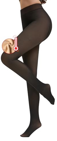 Lnmyic Fleece Lined Tights Leggings Women That Look Sheer Thermal Leggings Winter Tights for Women (UK, Alpha, L, XL, Regular, Regular, Black Transparent,220g, Applicable to 5~20 ℃)
