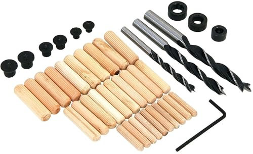Dekton 43-Piece Wooden Dowel and Drill Set - Includes Drill Bits, Dowels, Screws, and Accessories | Ideal for DIY Projects and Woodworking | Comprehensive Kit for Precision and Versatility