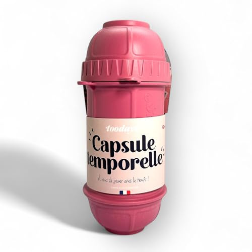 Capsule temporelle rose – Activité ludique et conviviale pour conserver les souvenirs d’un anniversaire, d'un mariage, d'une naissance, etc. – Cadeau Saint-Valentin / couple – Fabrication française