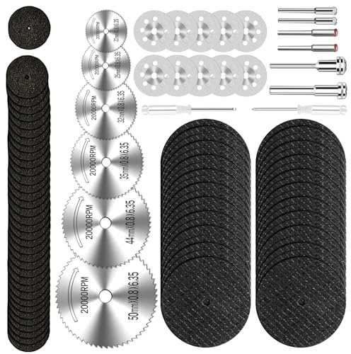 90Pcs Diamond Cutting Wheel Discs for Dremel Rotary Tool Accessories Drill Saw Blades for Dremel Rotary Tool for Wood Stone Metal Glass